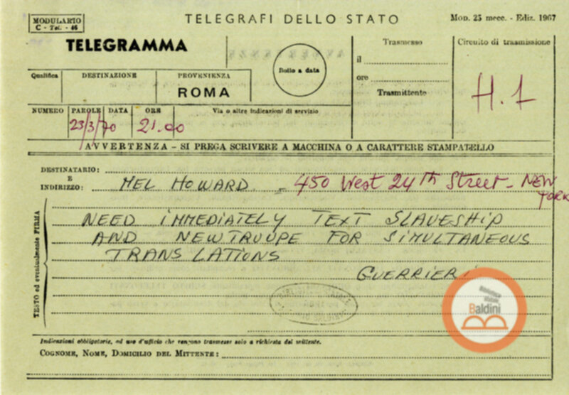 Slaveship. La nave degli schiavi - corrispondenza