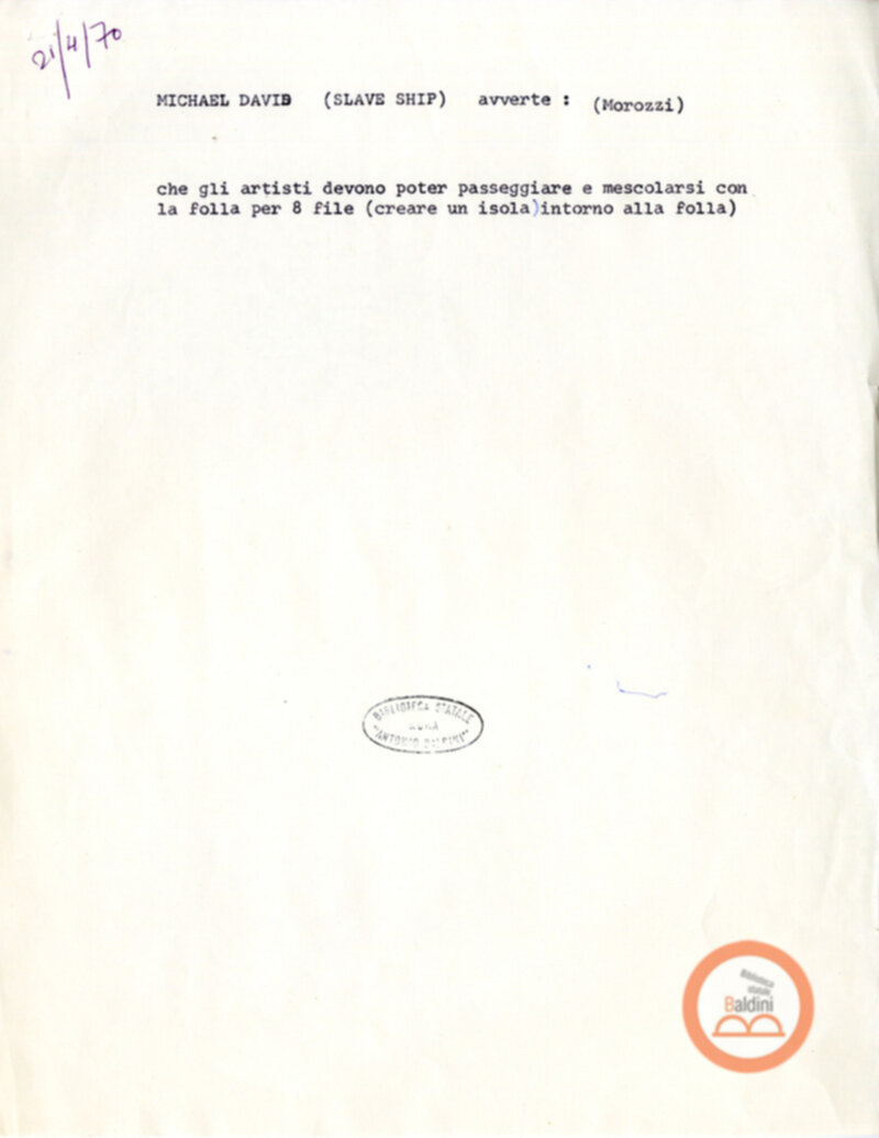 Slaveship. La nave degli schiavi - corrispondenza