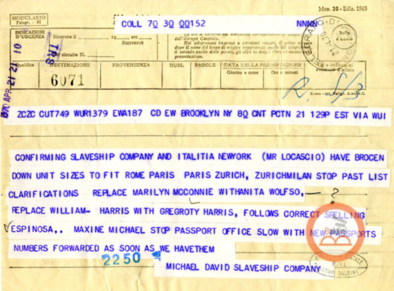 Slaveship. La nave degli schiavi - corrispondenza