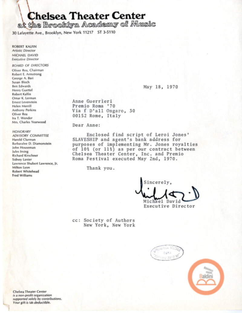 Slaveship. La nave degli schiavi - corrispondenza