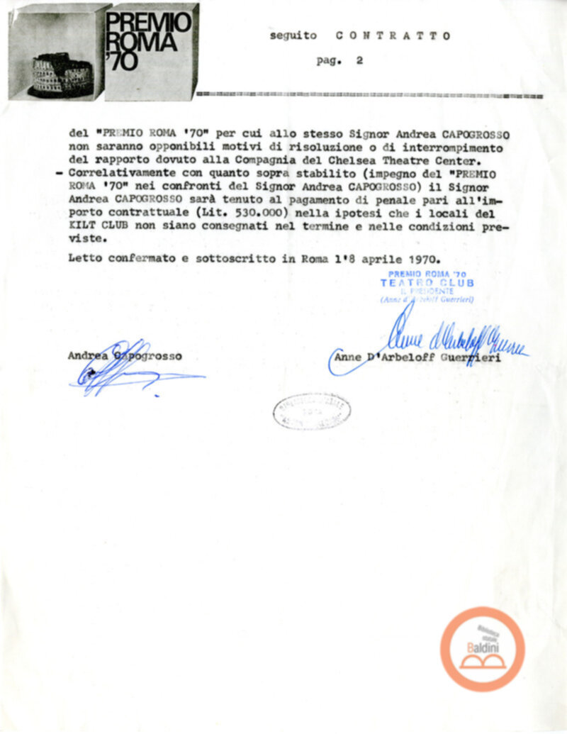 Contratto d'Arbeloff - locale Kilt Club