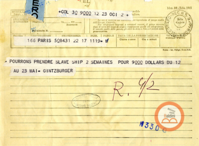 "Slaveship. La nave degli schiavi" - corrispondenza