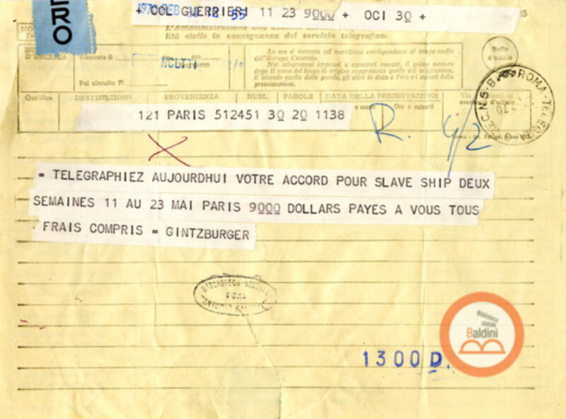 "Slaveship. La nave degli schiavi" - corrispondenza