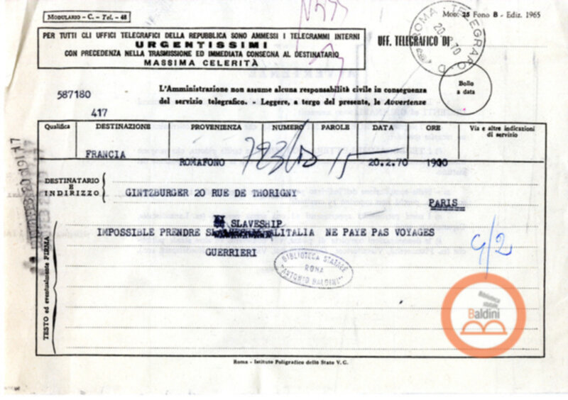 "Slaveship. La nave degli schiavi" - corrispondenza