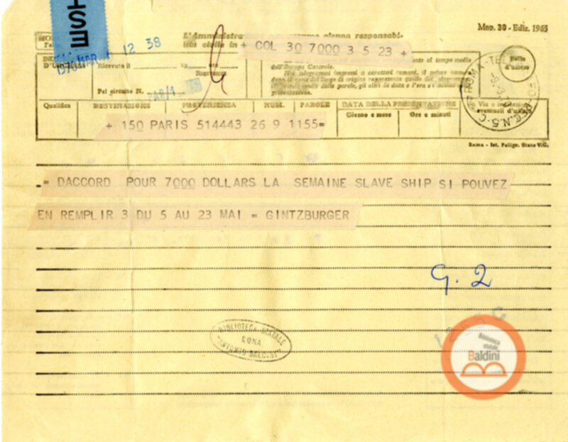 "Slaveship. La nave degli schiavi" - corrispondenza