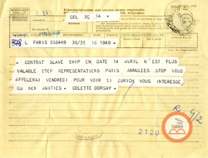 "Slaveship. La nave degli schiavi" - corrispondenza