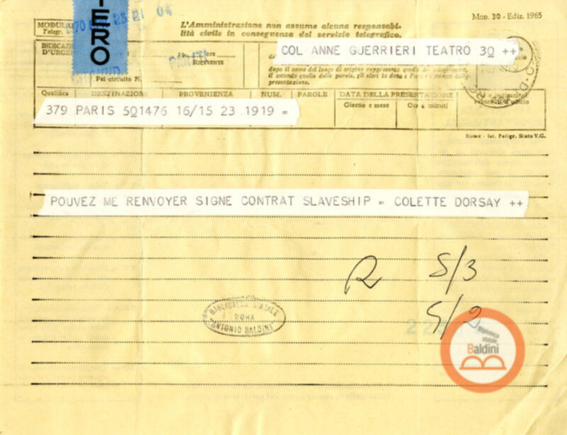 "Slaveship. La nave degli schiavi" - corrispondenza