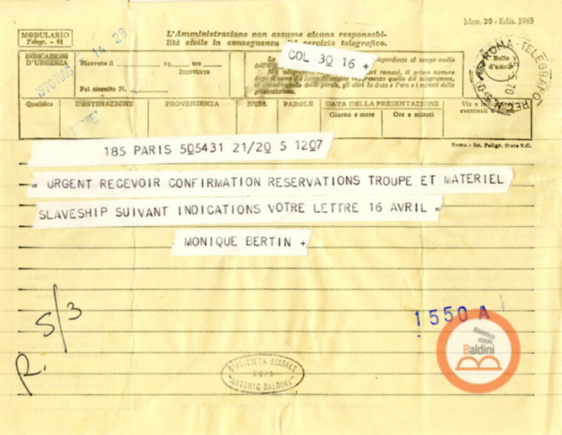 "Slaveship. La nave degli schiavi" - corrispondenza