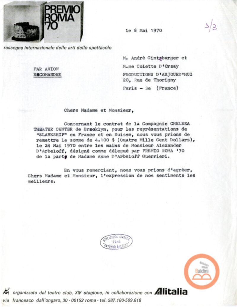 "Slaveship. La nave degli schiavi" - corrispondenza