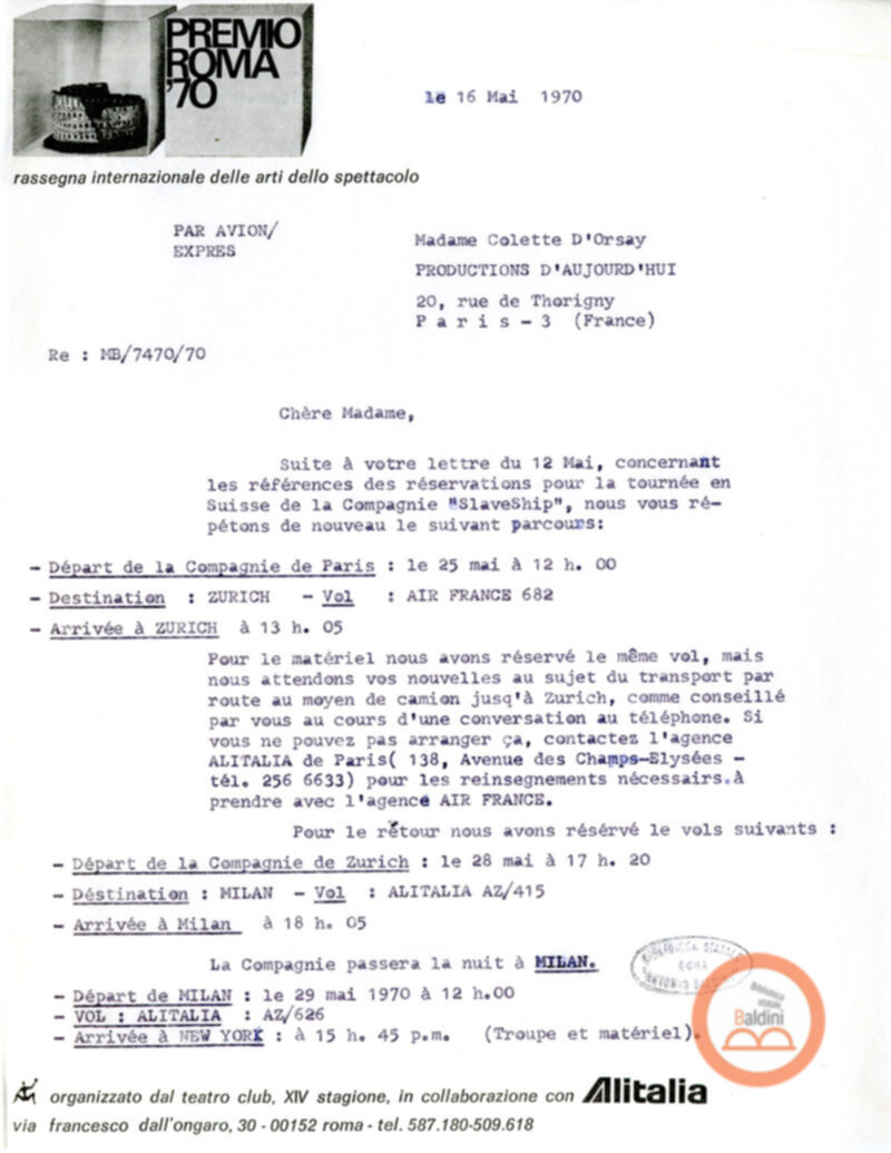 "Slaveship. La nave degli schiavi" - corrispondenza