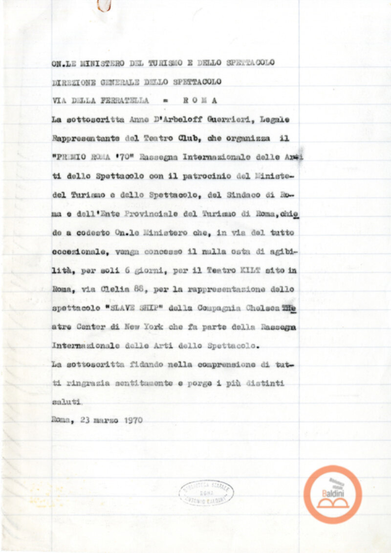 Slaveship - corrispondenza