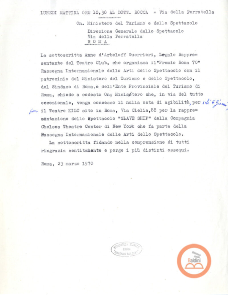 Slaveship - corrispondenza