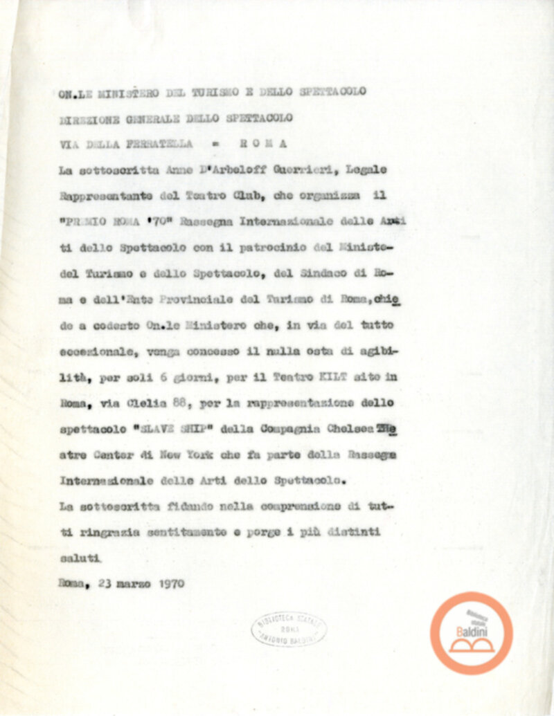 Slaveship - corrispondenza