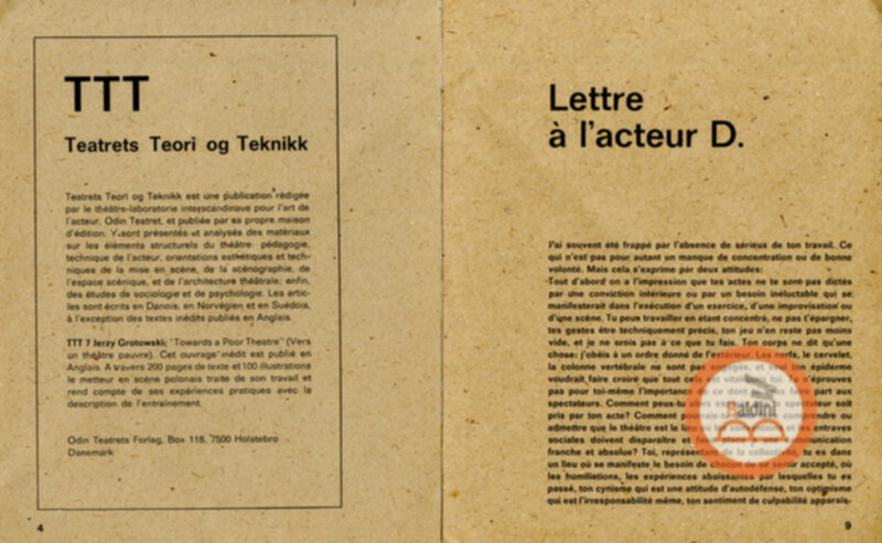 Odin Teatret. Théâtre-laboratoire interscandinave pour l'art de l'acteur