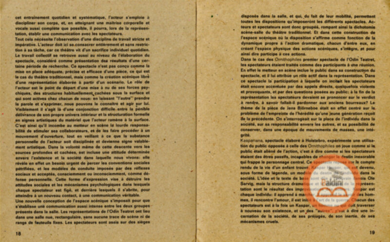 Odin Teatret. Théâtre-laboratoire interscandinave pour l'art de l'acteur