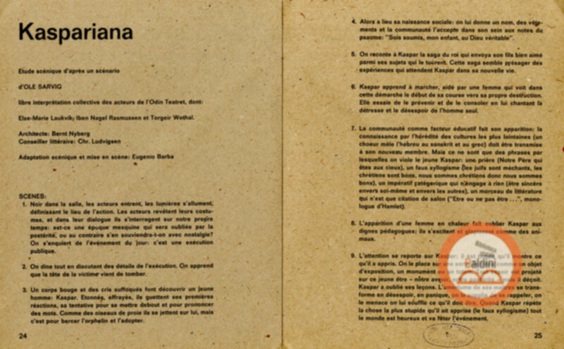 Odin Teatret. Théâtre-laboratoire interscandinave pour l'art de l'acteur