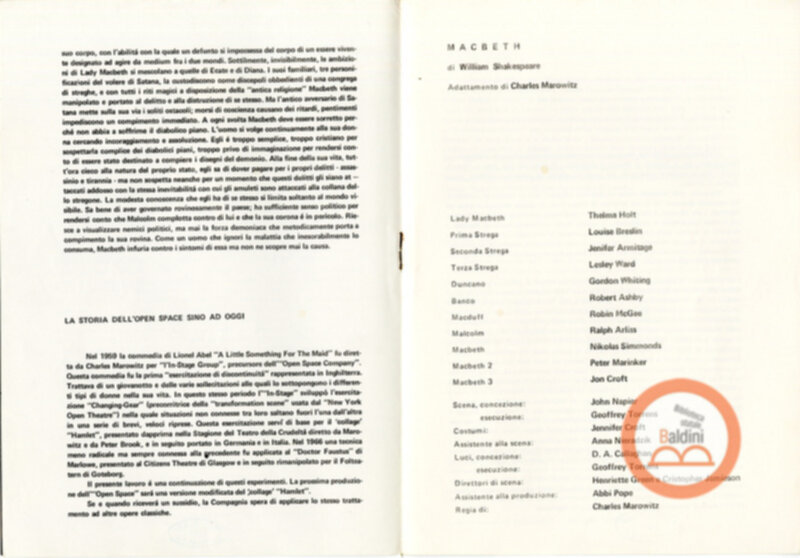 Premio Roma '70 - spettacolo Macbeth