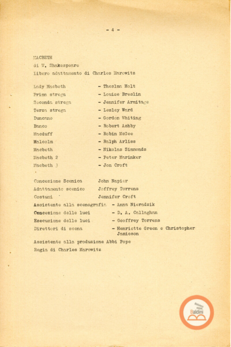 Macbeth (Charles Marowirz) - Pressbook