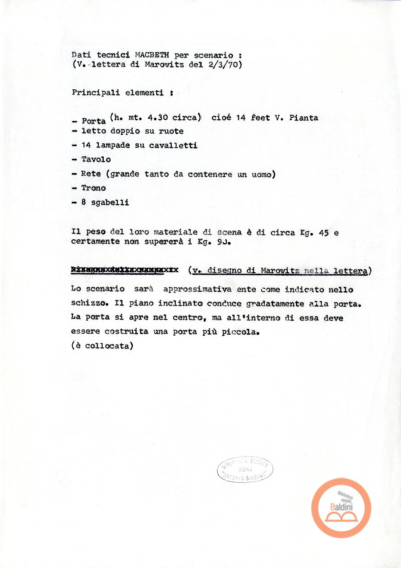 Macbeth - dati tecnici