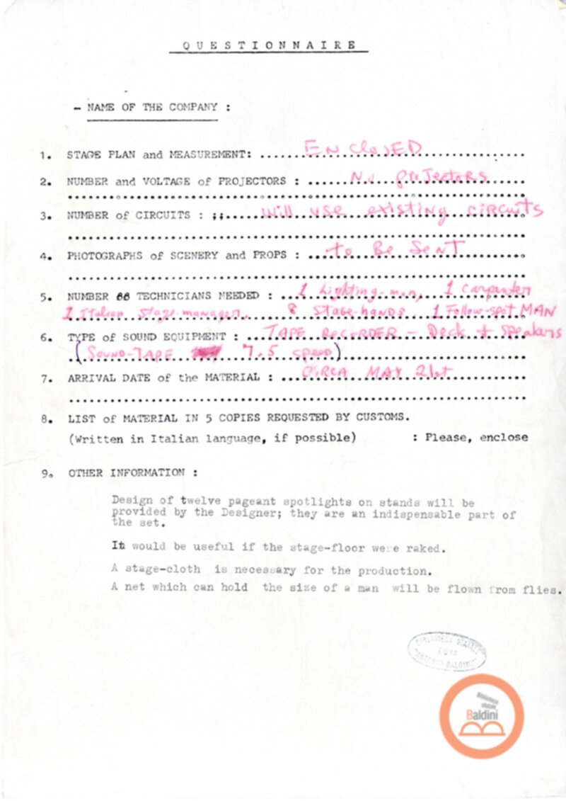 Macbeth - dati tecnici