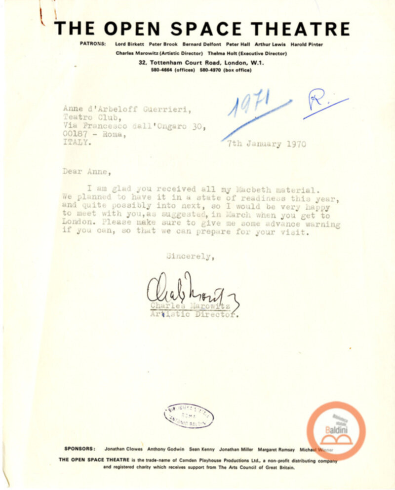 Spettacolo Macbeth - corrispondenza