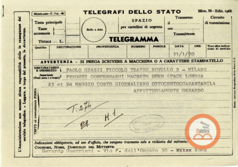 Spettacolo Macbeth - corrispondenza