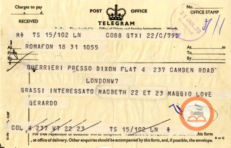 Spettacolo Macbeth - corrispondenza