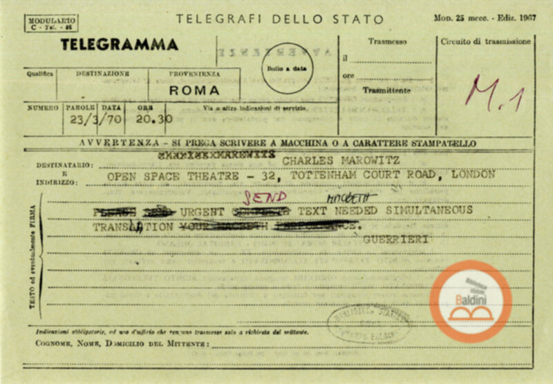 Spettacolo Macbeth - corrispondenza