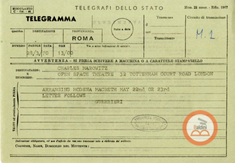 Spettacolo Macbeth - corrispondenza