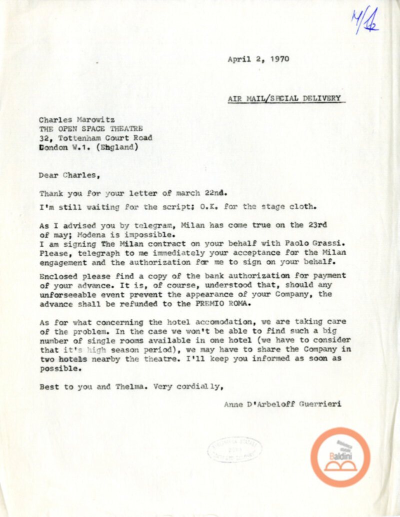 Spettacolo Macbeth - corrispondenza