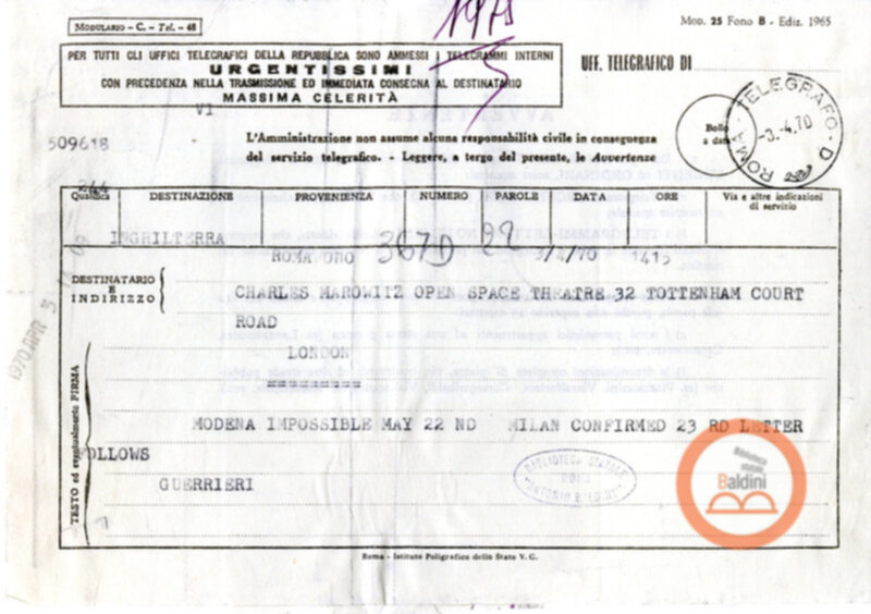 Spettacolo Macbeth - corrispondenza