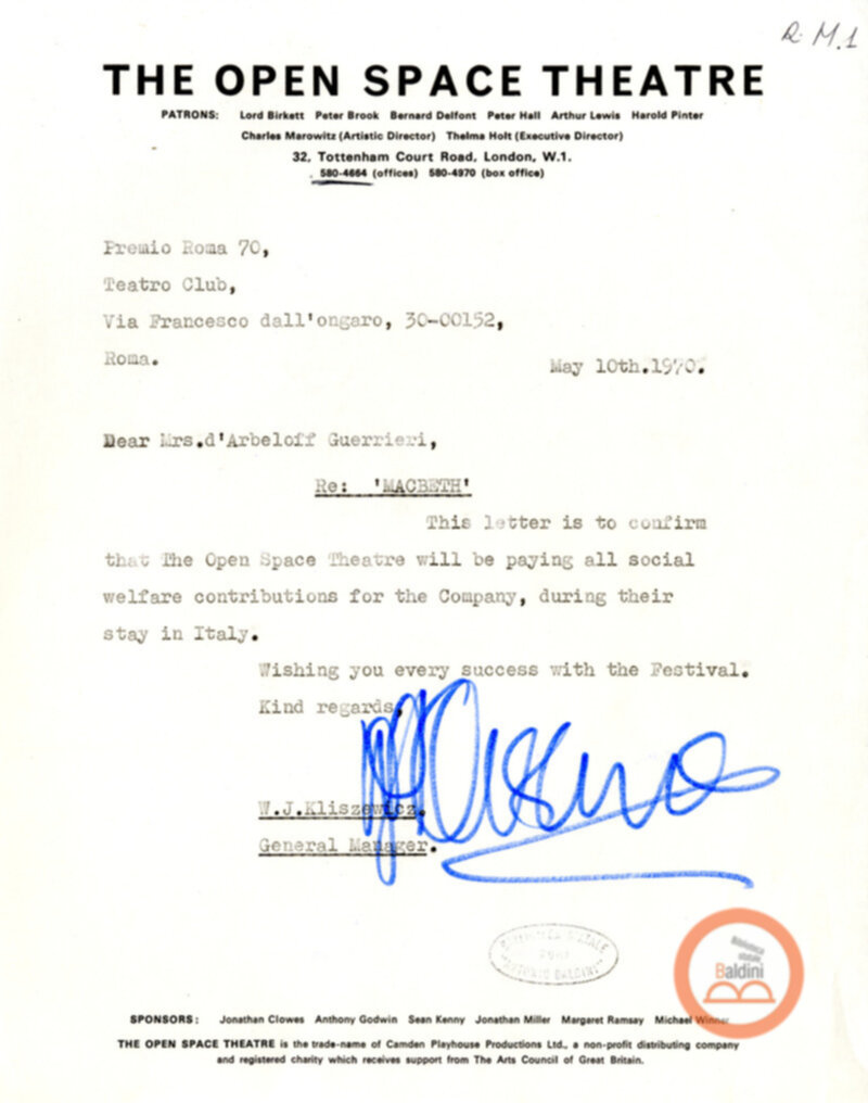 Spettacolo Macbeth - corrispondenza