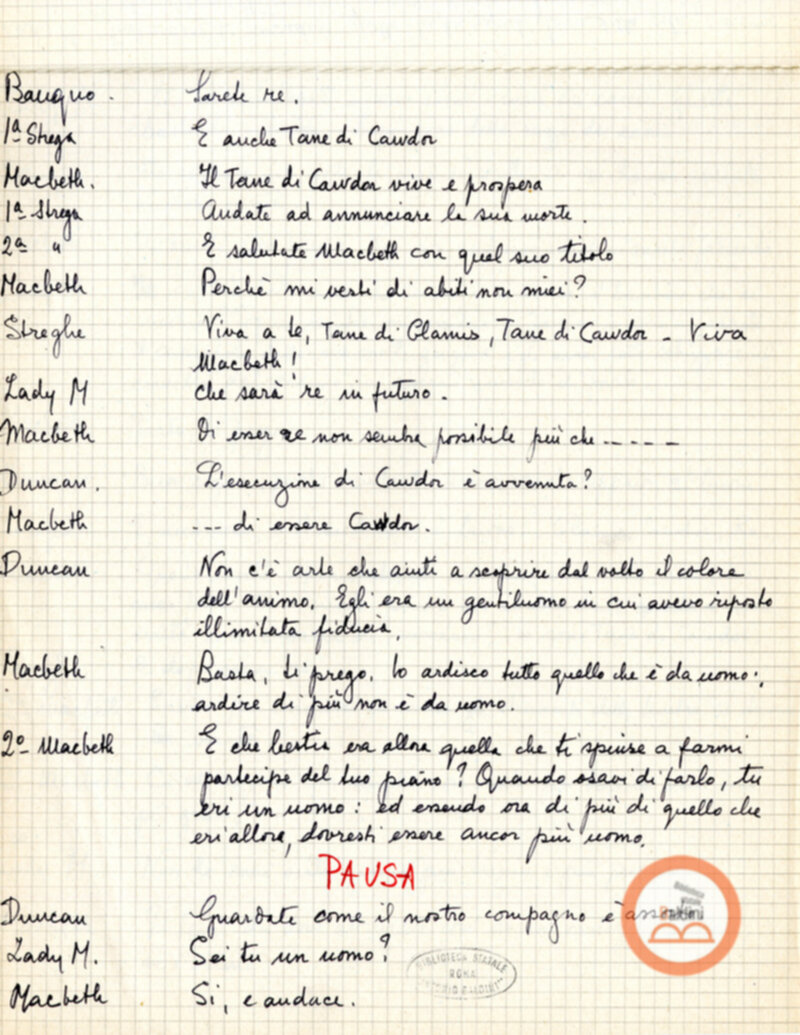 Macbeth (adattamento di Marowitz) - copione