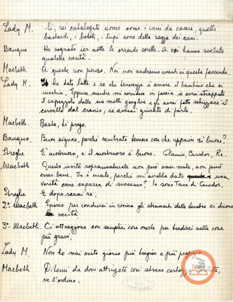 Macbeth (adattamento di Marowitz) - copione