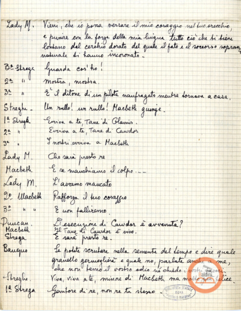 Macbeth (adattamento di Marowitz) - copione