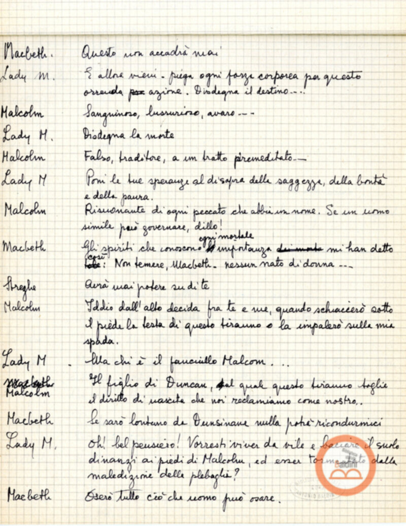 Macbeth (adattamento di Marowitz) - copione