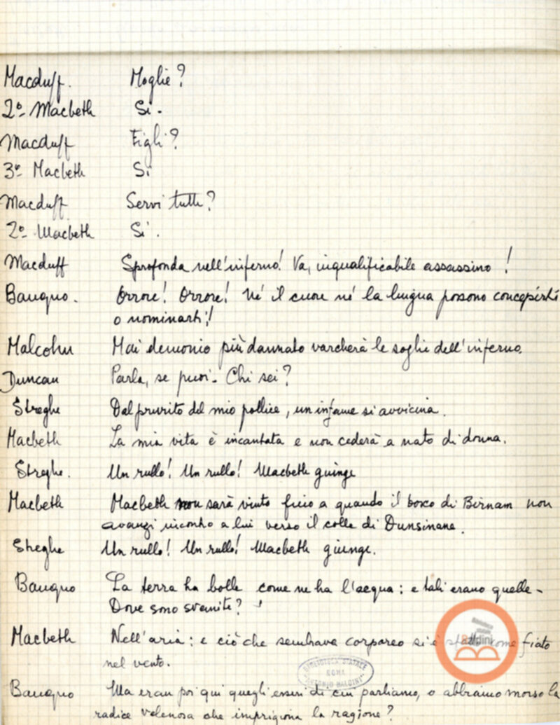 Macbeth (adattamento di Marowitz) - copione