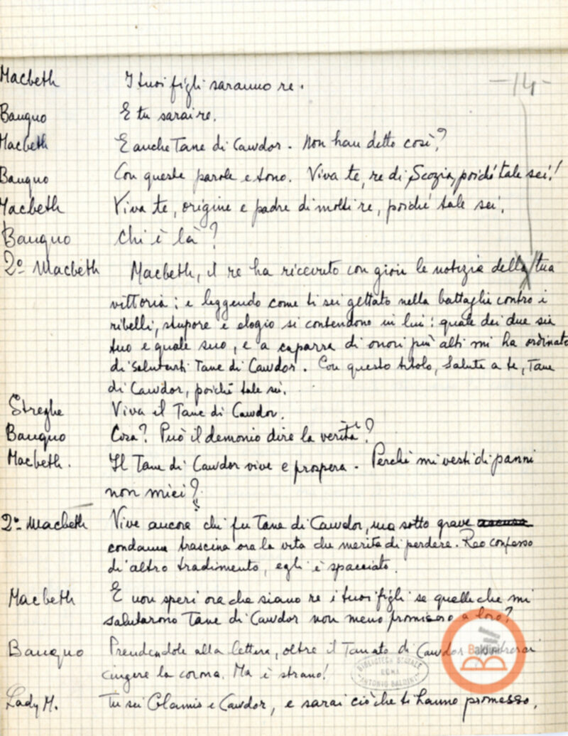 Macbeth (adattamento di Marowitz) - copione