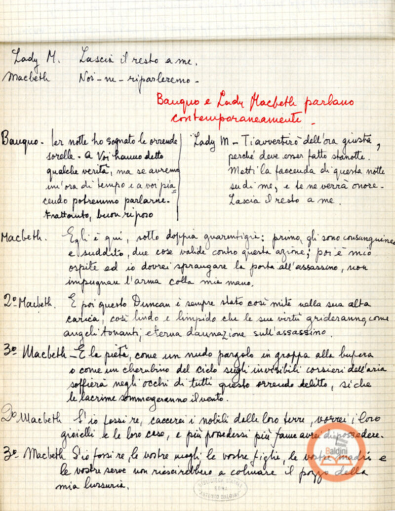 Macbeth (adattamento di Marowitz) - copione