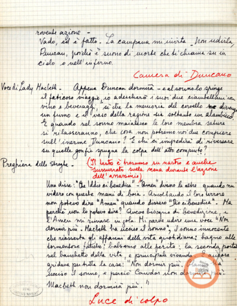 Macbeth (adattamento di Marowitz) - copione