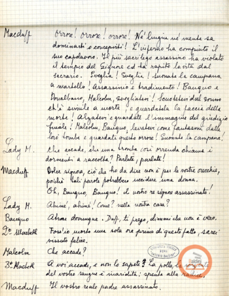 Macbeth (adattamento di Marowitz) - copione
