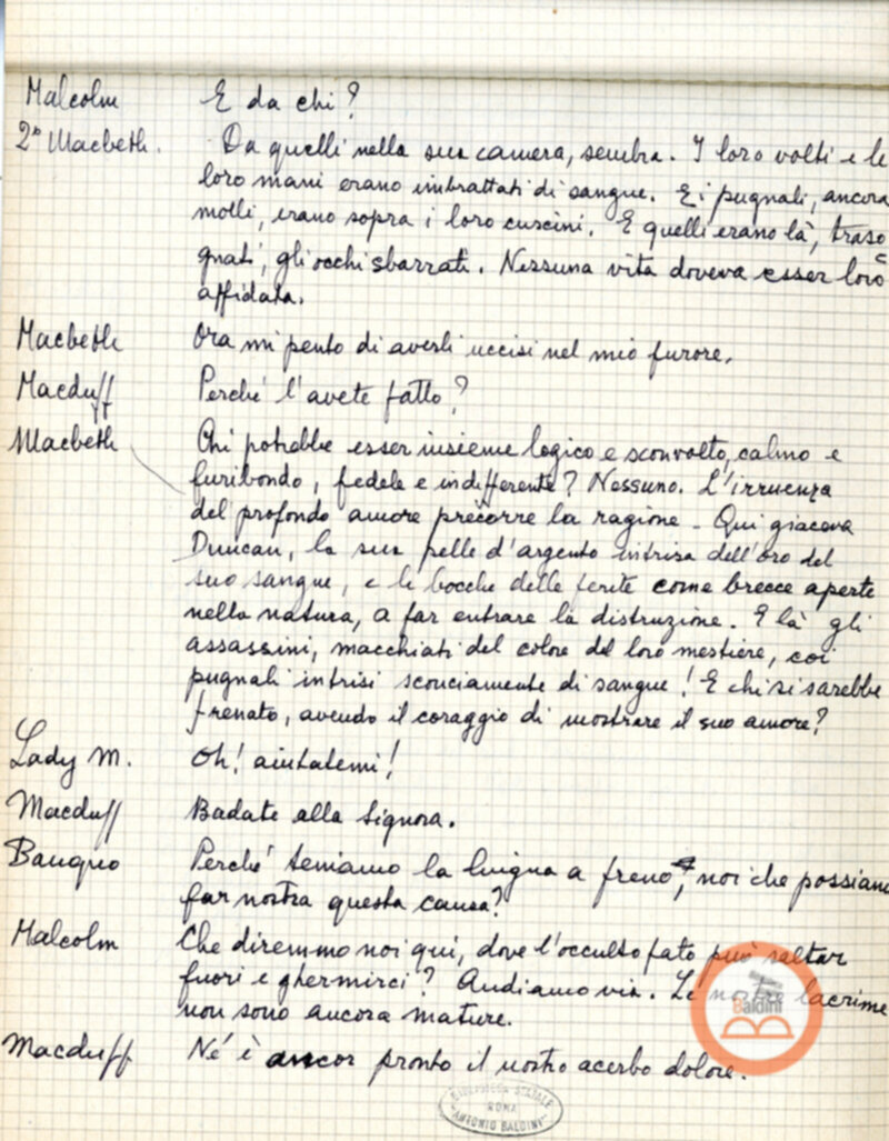 Macbeth (adattamento di Marowitz) - copione