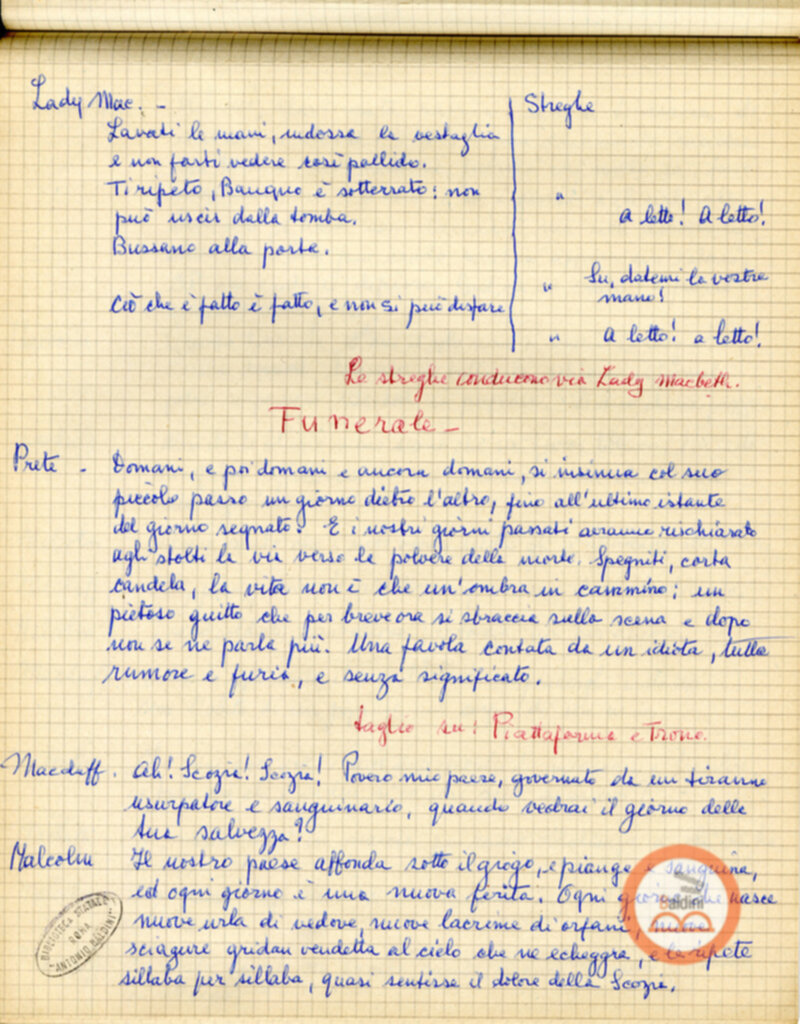 Macbeth (adattamento di Marowitz) - copione