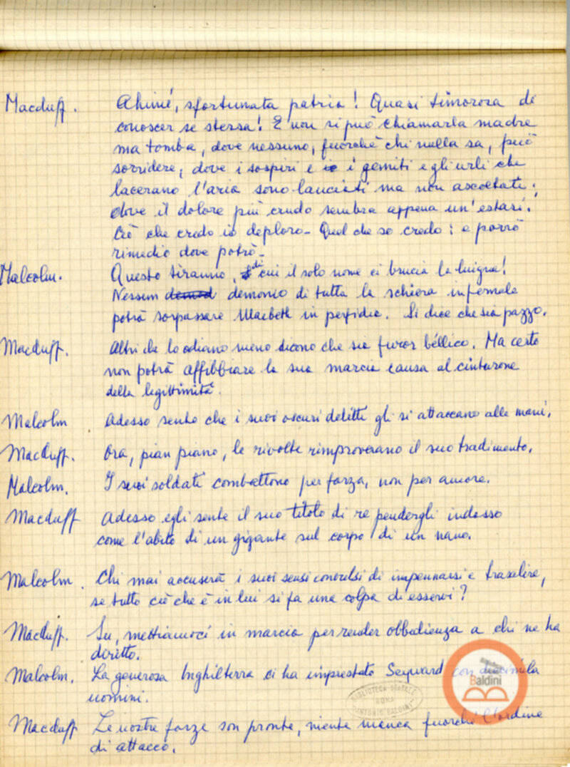 Macbeth (adattamento di Marowitz) - copione