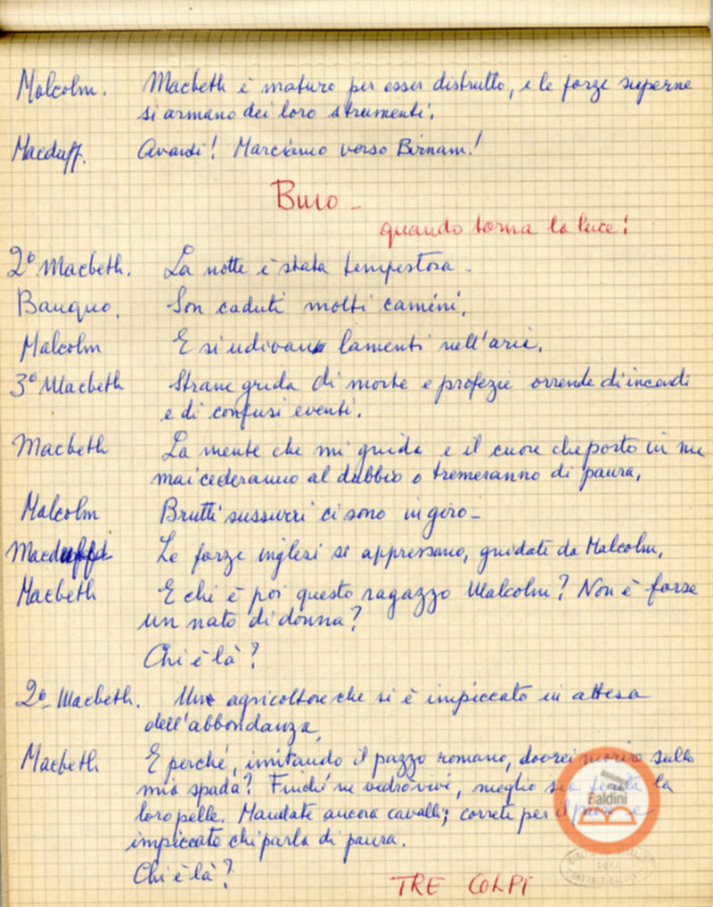 Macbeth (adattamento di Marowitz) - copione