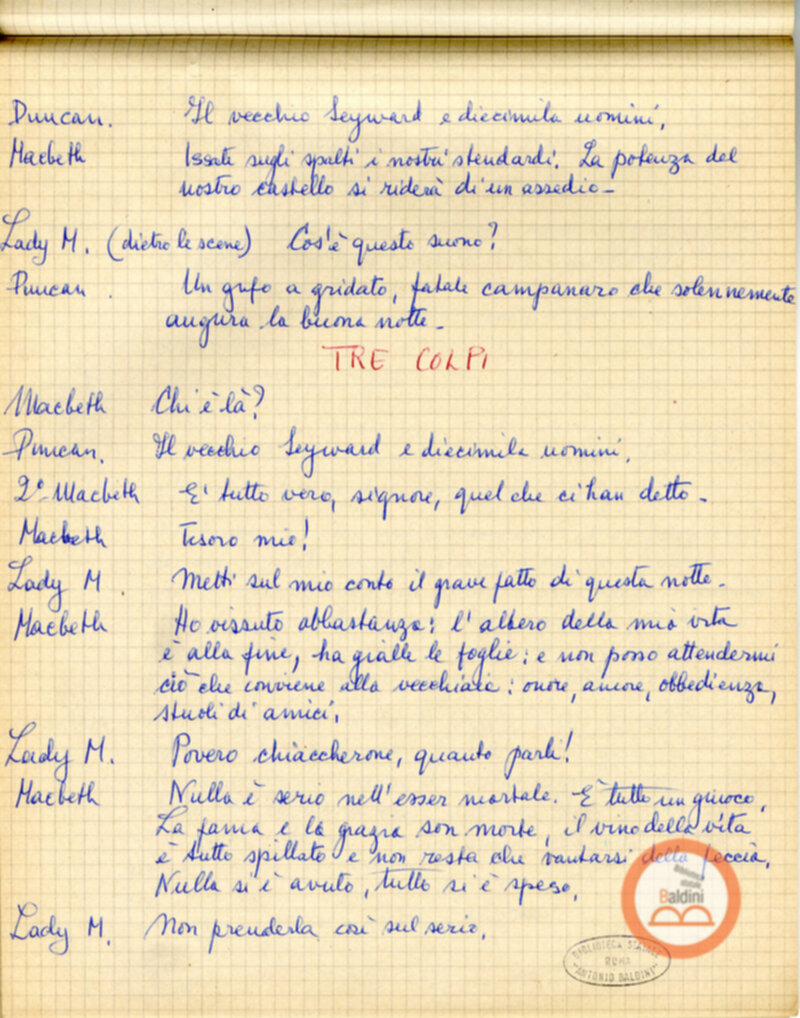 Macbeth (adattamento di Marowitz) - copione