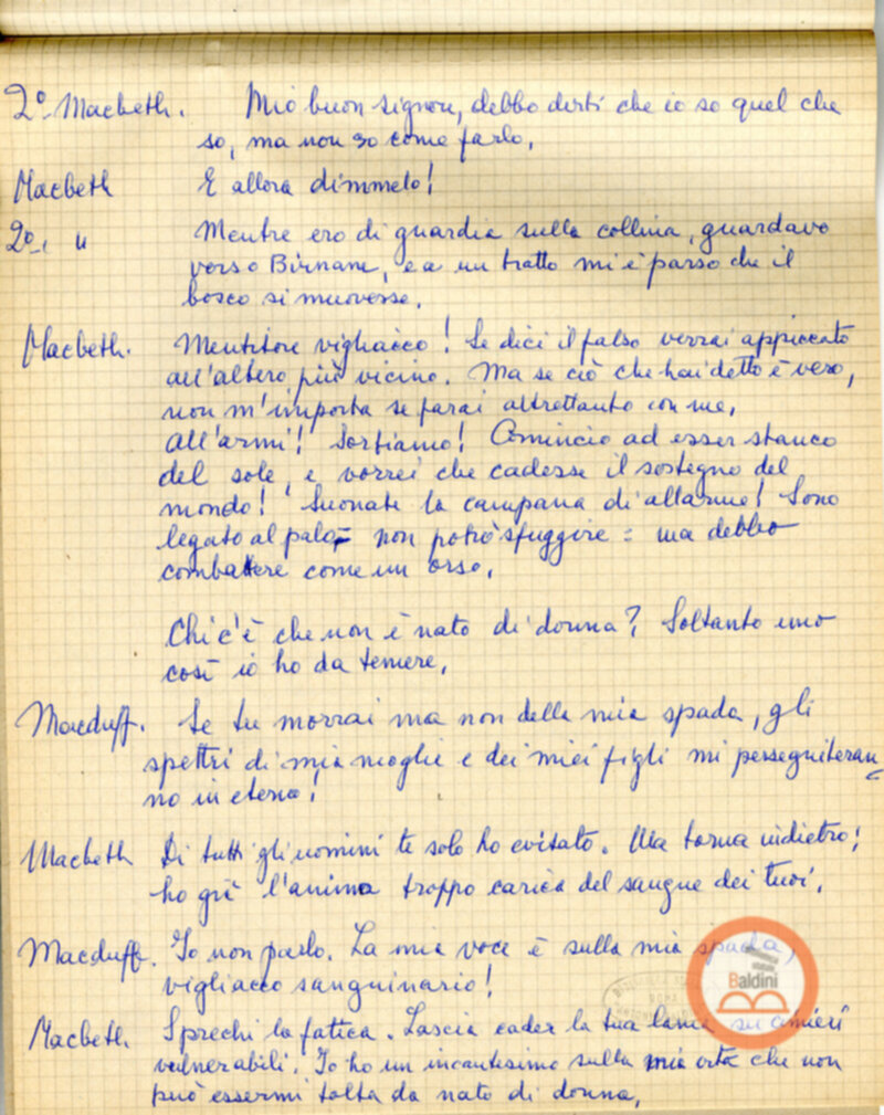 Macbeth (adattamento di Marowitz) - copione