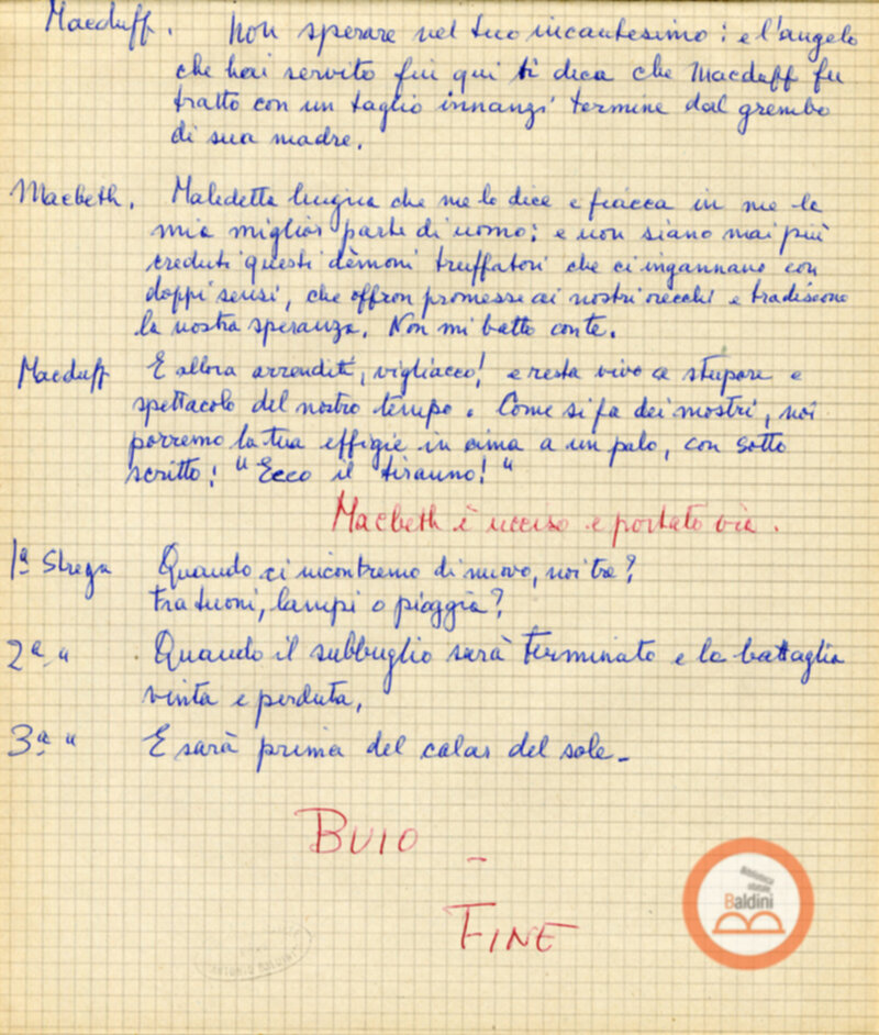 Macbeth (adattamento di Marowitz) - copione