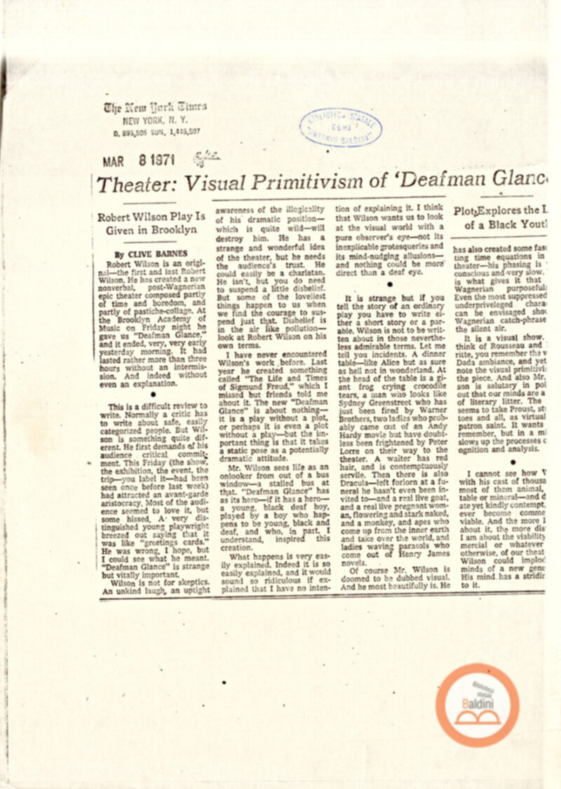 Deafman Glance - rassegna stampa