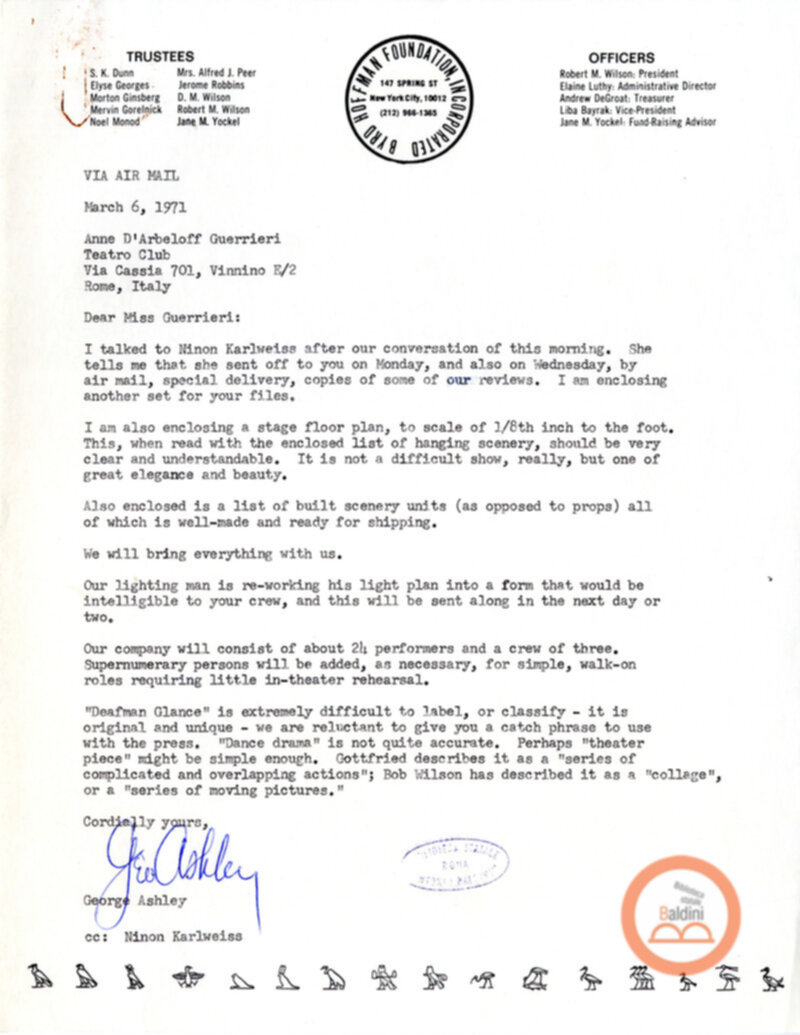 Deafman Glance - corrispondenza